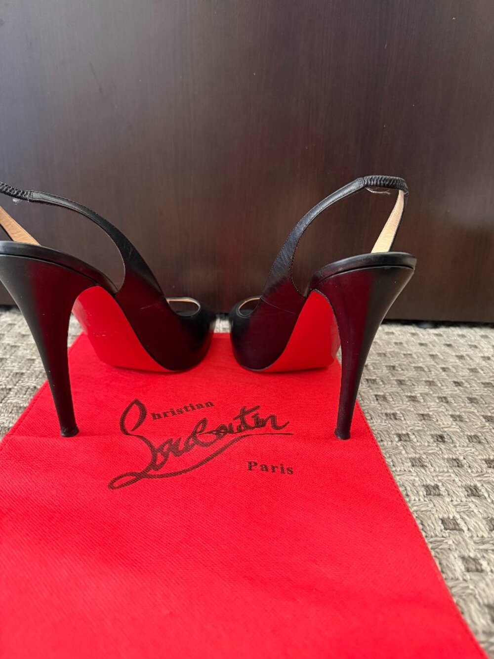 Christian Louboutin peep-toe platform slingback pumps